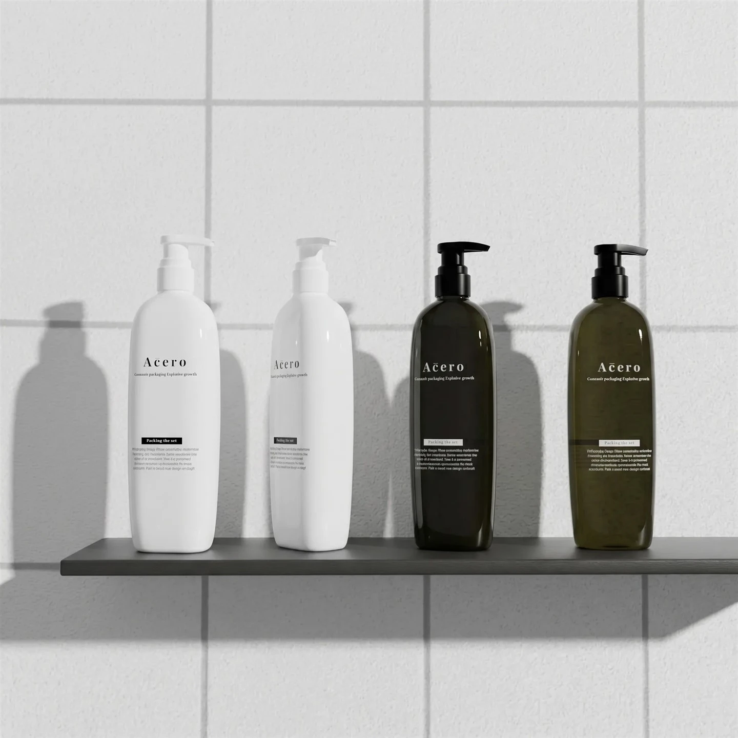 White Shampoo and Conditioner Bottles